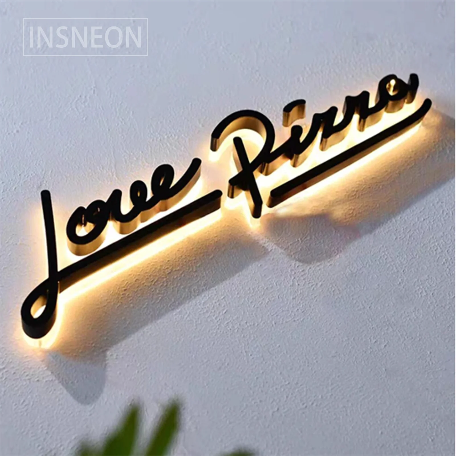 3D Custom Metal Led Logo Sign Stainless Steel Luminous Letters Backlit Outdoor Advertising Board Business Logo Signboard