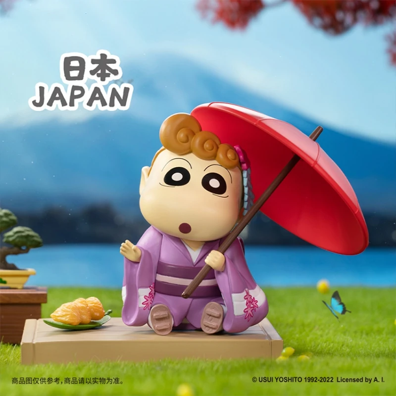 Genuine Crayon Shin-Chan Anime  Around The World 3 Series Blind Box Desktop Decoration Surprise Blind Box Toy Gift For Children