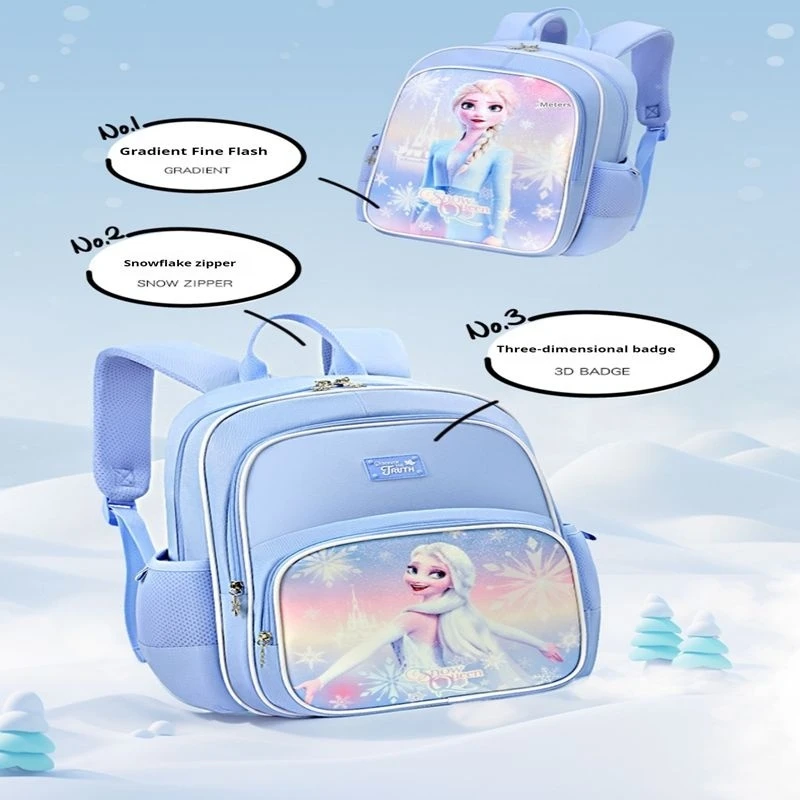 Disney Princess Elsa Kindergarten Backpack Cute Frozen Princess Elsa Cartoon Manga Girl Backpack 30cm high Disney Princess Elsa