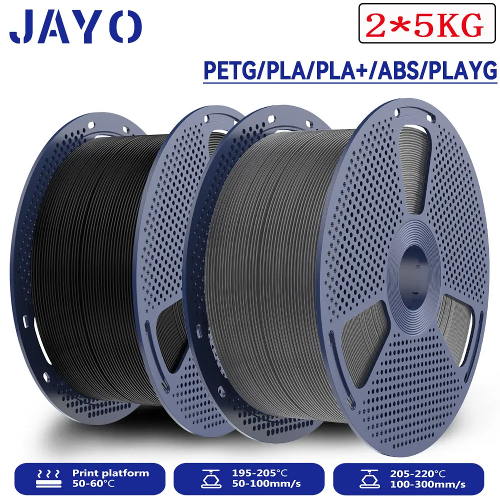 

JAYO 3D PETG / PLA+ / ASB / PLA / PLA Matte / Printer Filament 2Roll*5KG Large Spool 1.75mm 3D Printing Materials for 3D Printer