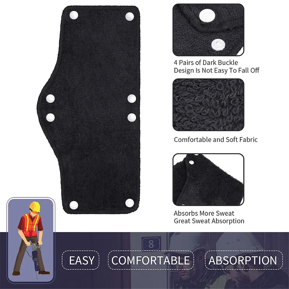 BAAQ 24-компонентная повязка для каски, хлопковая повязка для шлема, подкладка для каски, моющаяся повязка для защиты от пота, многоразовая повязка для защиты от пота, B