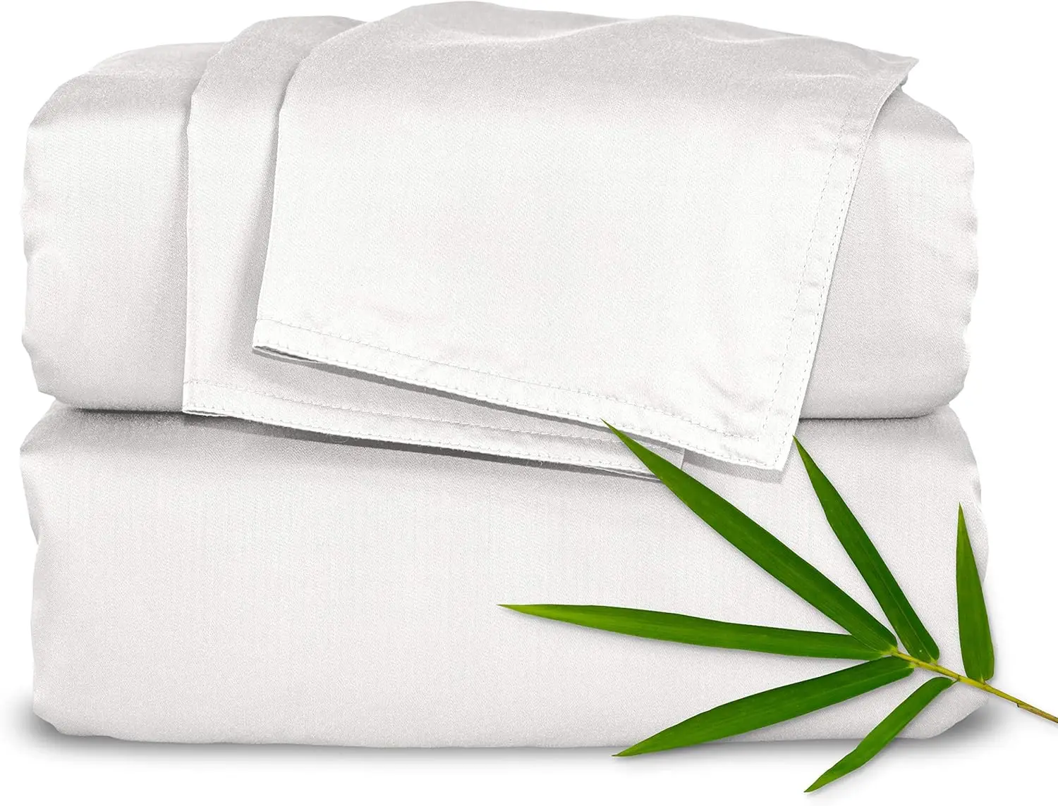 

King Sheets by , Genuine 100% Organic Viscose Derived from Bamboo Bed Sheet Set, Soft & Cooling, Double Stitching, 2 Y
