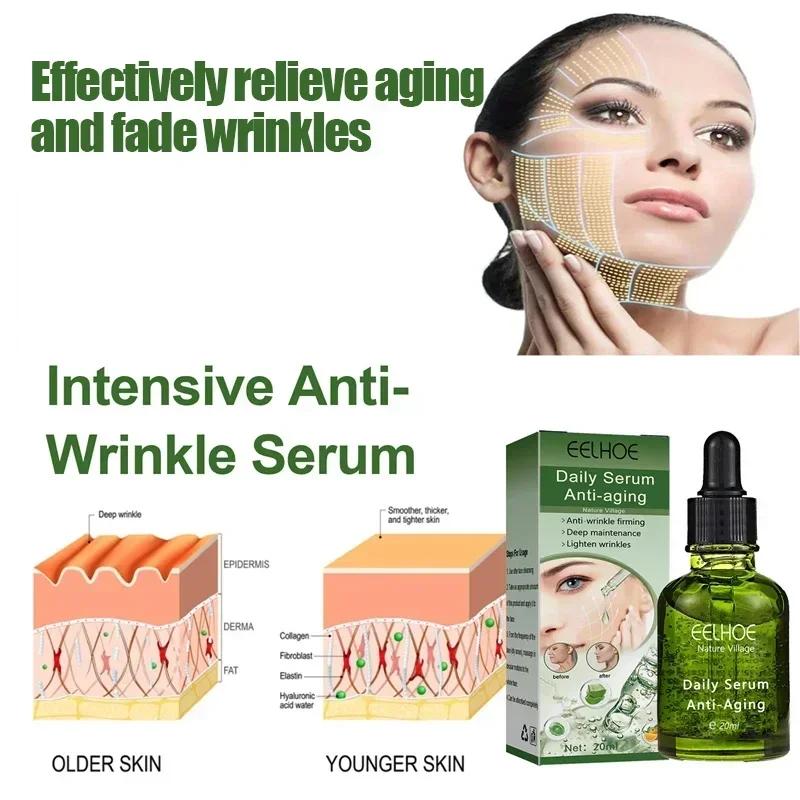 Serum Anti Keriput asam hialuronat murni, Serum Anti Keriput untuk perawatan kulit wajah, Serum pelembap garis halus, Serum Anti Penuaan, Serum Perawatan Kulit