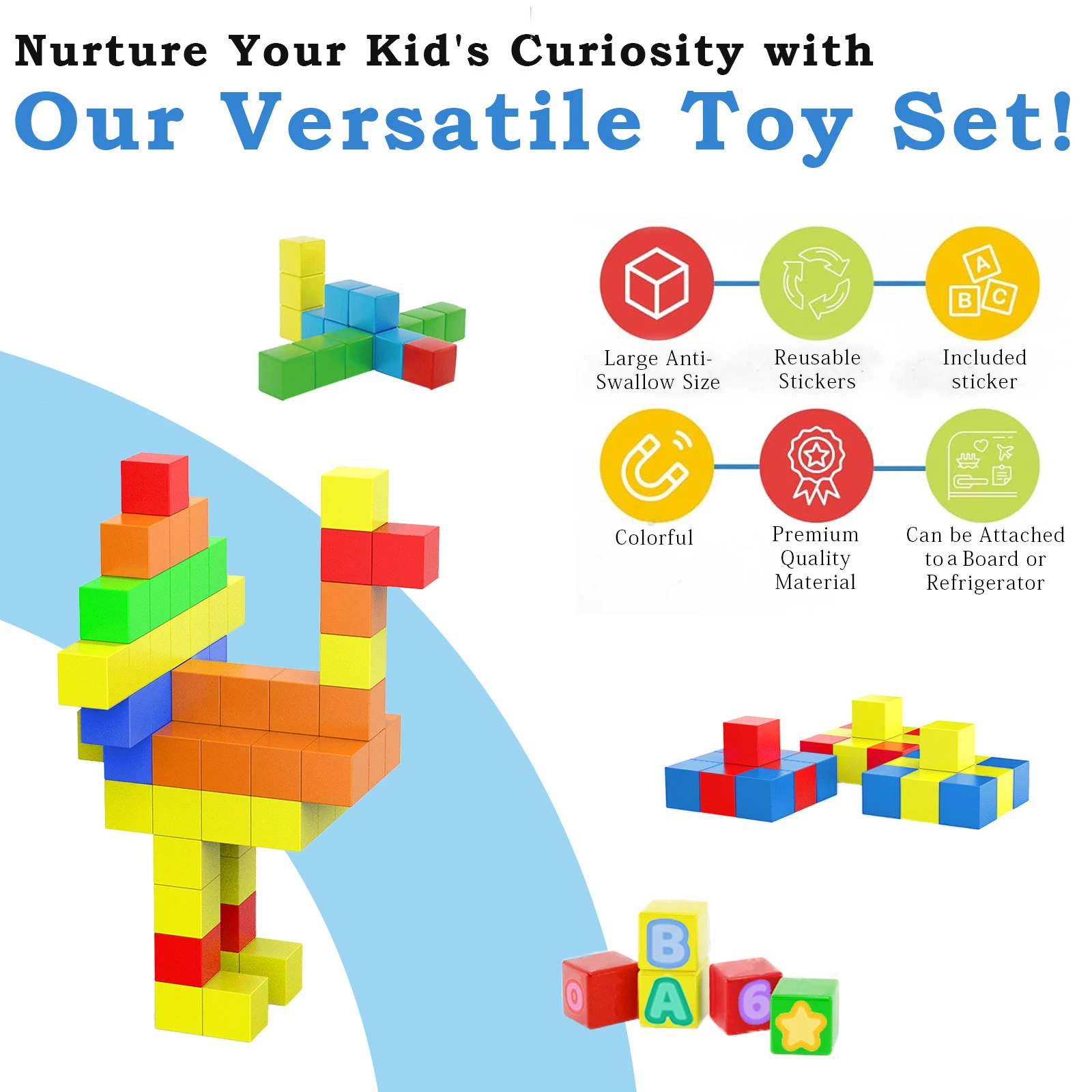 ثلاثية الأبعاد حجم كبير 41 قطعة اللبنات المغناطيسية 1.3In/3.3 سنتيمتر ألعاب مغناطيسية للبنين والبنات مكعبات البناء التعليمية لمرحلة ما قبل المدرسة