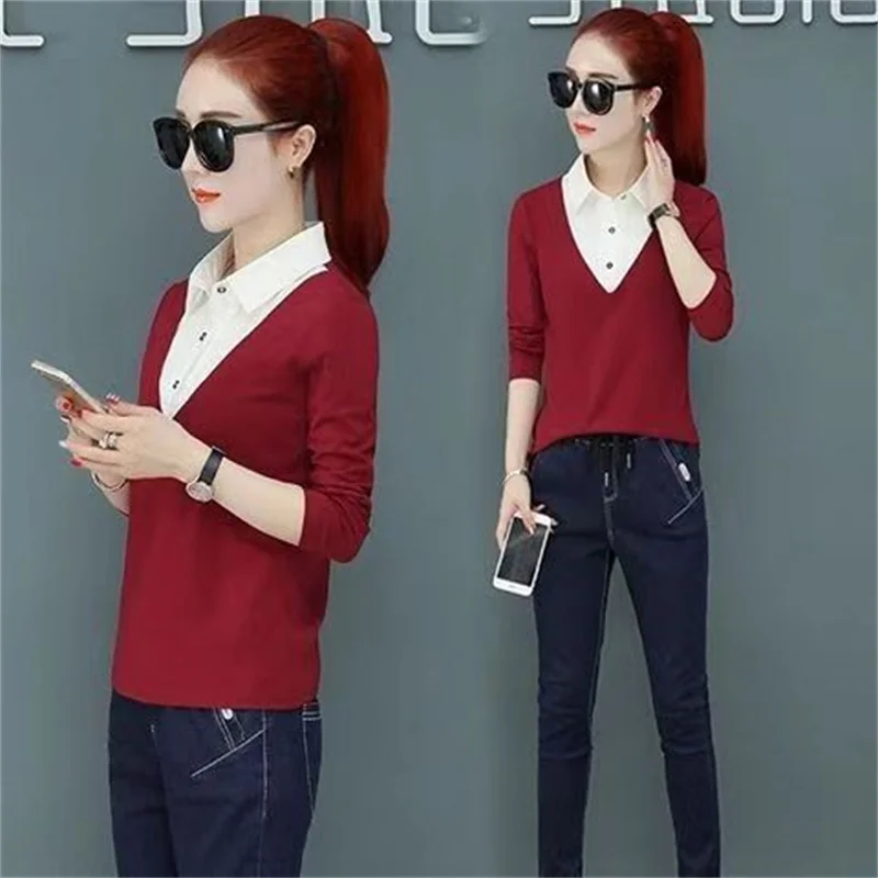 Long Sleeve Loose Shirt Spring And Autumn Two 2025 Spring And Autumn New Fashion Slim Top Large Size Fashion Base Top COAT