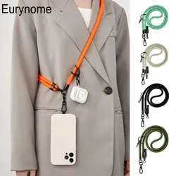 Phone Lanyard Adjustable 1 Cm Diameter Outdoor Universal Case Crossbody Shoulder Card Neck Cord Clip Hang Anti-lost Wrist Strap