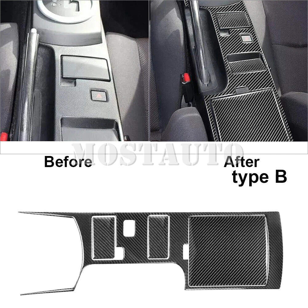 

For Nissan 350Z Soft Carbon Fiber Interior Center Console Gear Shift Panel Trim Cover 2003-2005 4pcs （2 Color）