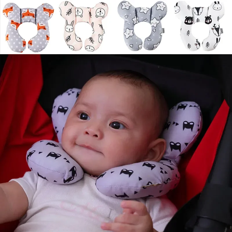 Almohada protectora de viaje para bebé, asiento de coche, soporte para cabeza y cuello, reposacabezas en forma de U, cojín para niño de 0 a 3 años, novedad