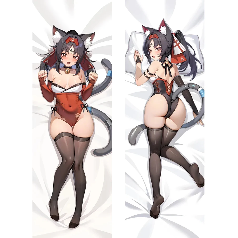 Funda de almohada de Anime Nekomiya Mana Dakimakura, funda de almohada con estampado de doble cara, regalos Otaku, accesorios de Cosplay para abrazar el cuerpo, 50x150