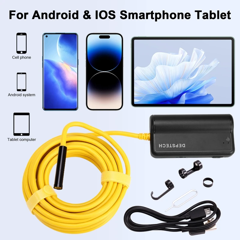 

Эндоскопическая камера с двумя объективами, двойная камера 1080P, камера для осмотра бороскопа, 6 регулируемых светодиодных зумов, водонепроницаемая змеиная камера