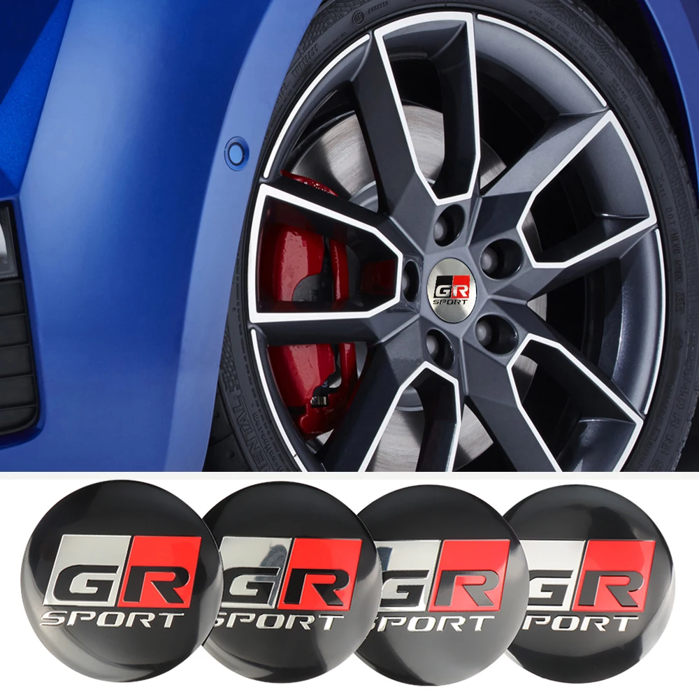 56mm 60mm GCar Wheel Center Cap Tyre Rim Hub Cover Sticker Logo For Toyota R Sport Hilux Crown CHR Yaris Camry Prius Rav4 Avalon