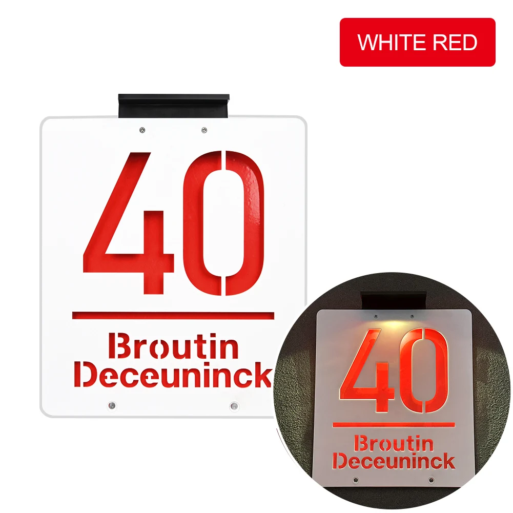 Huisnummer led verlichting solar Gepersonaliseerde huisnummer naambordje voordeur huisnummerbordje LED huisnummer solar led huis