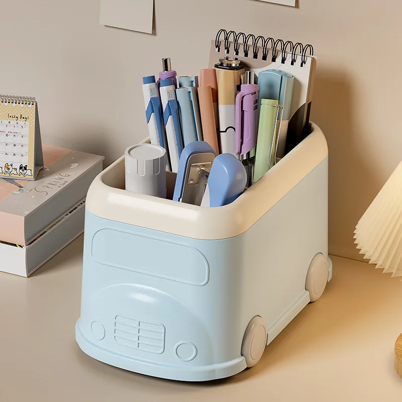 سطح المكتب حامل القلم الرصاص منظم قرطاسية السيارة فرشاة للمكياج منظم مكتب الطالب صندوق تخزين منظمة