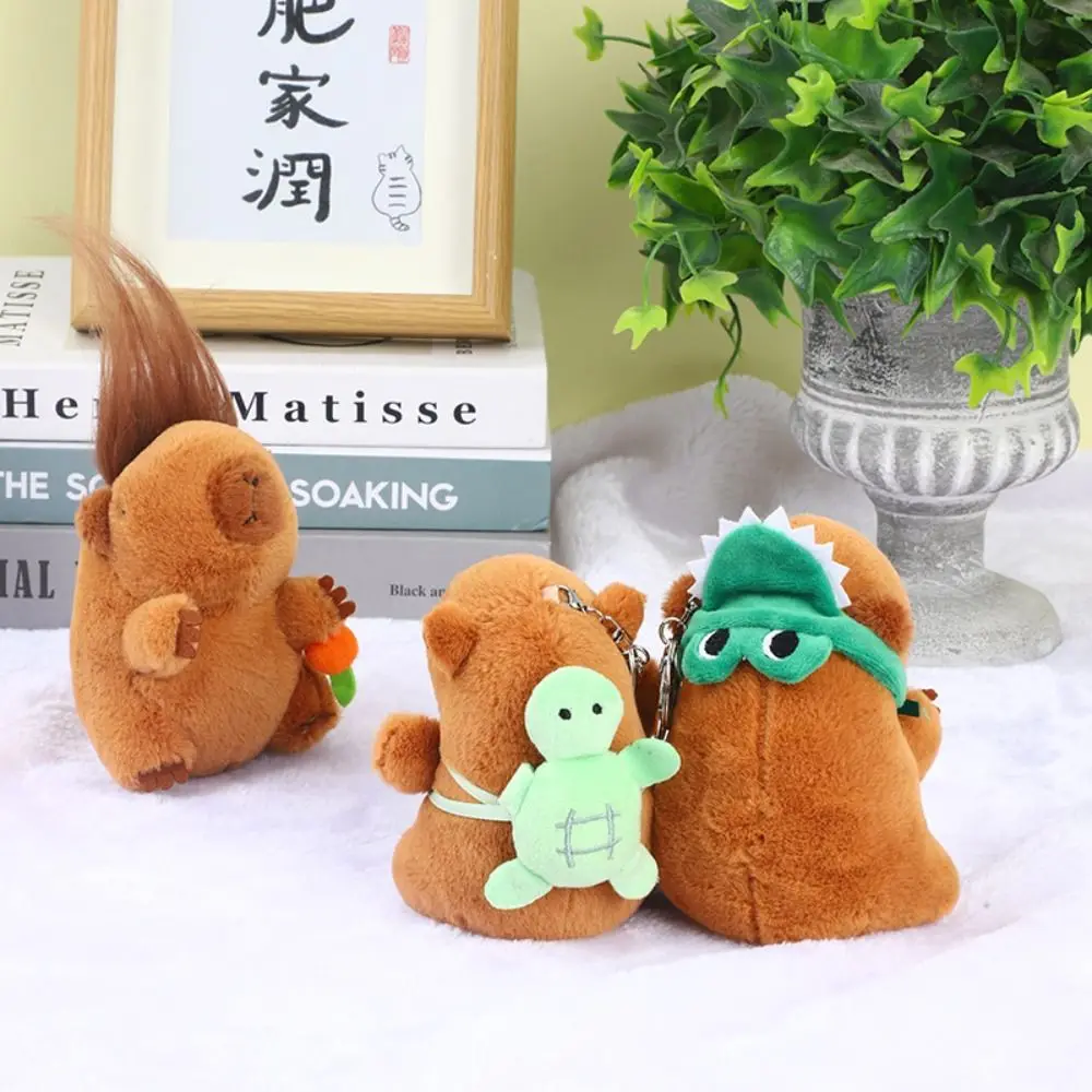 PP Cotton Capybara Plush Keychain Capybara Plush Anime Capibara Pendant Ins Stuffed Capybara Plush Keyring Christmas Present