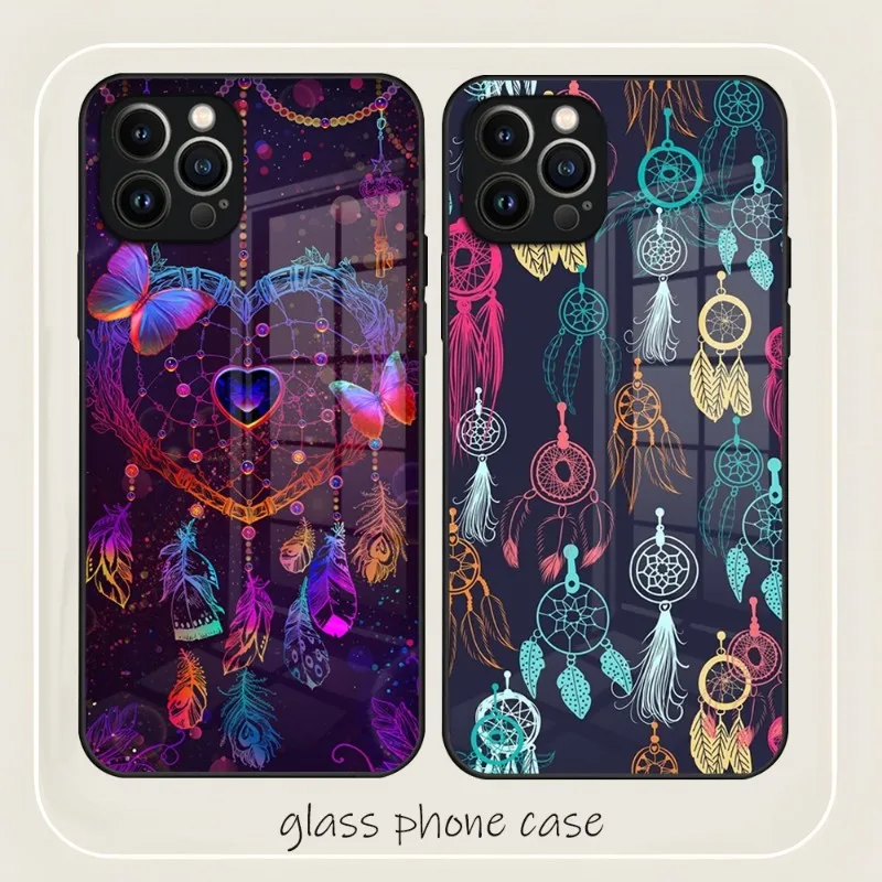 Dreamcatcher Art Phone Case Tempered Glass For IPhone 14 13 12 11 Pro XS Max Mini X XR 8 7 6s Plus SE2020 Cover