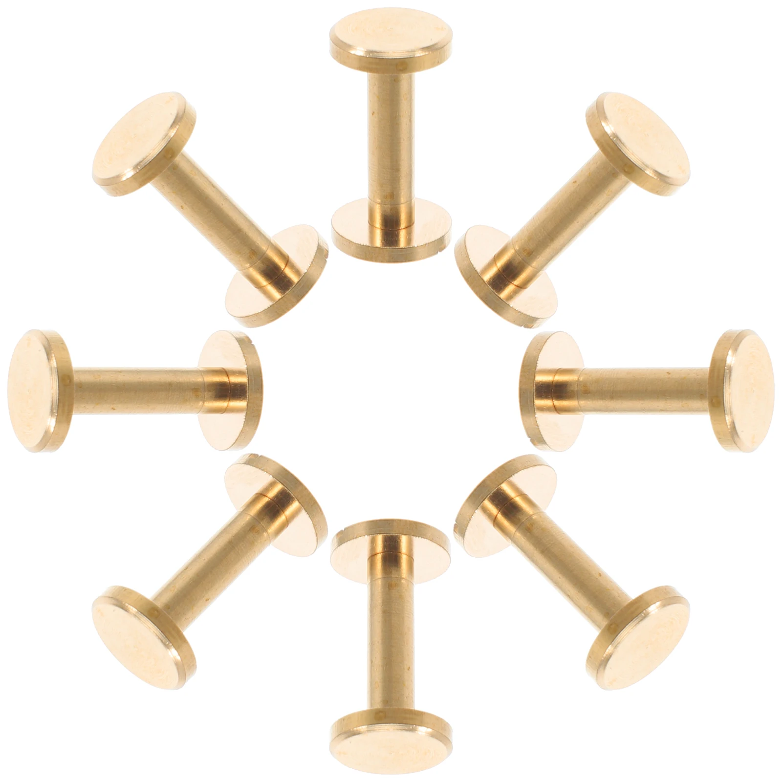 

10Pcs Brass Flat Head Rivet Studs Kit Screw Back Binding Rivets Leathercraft Belts Handbags DIY Flat Head Tack Screws