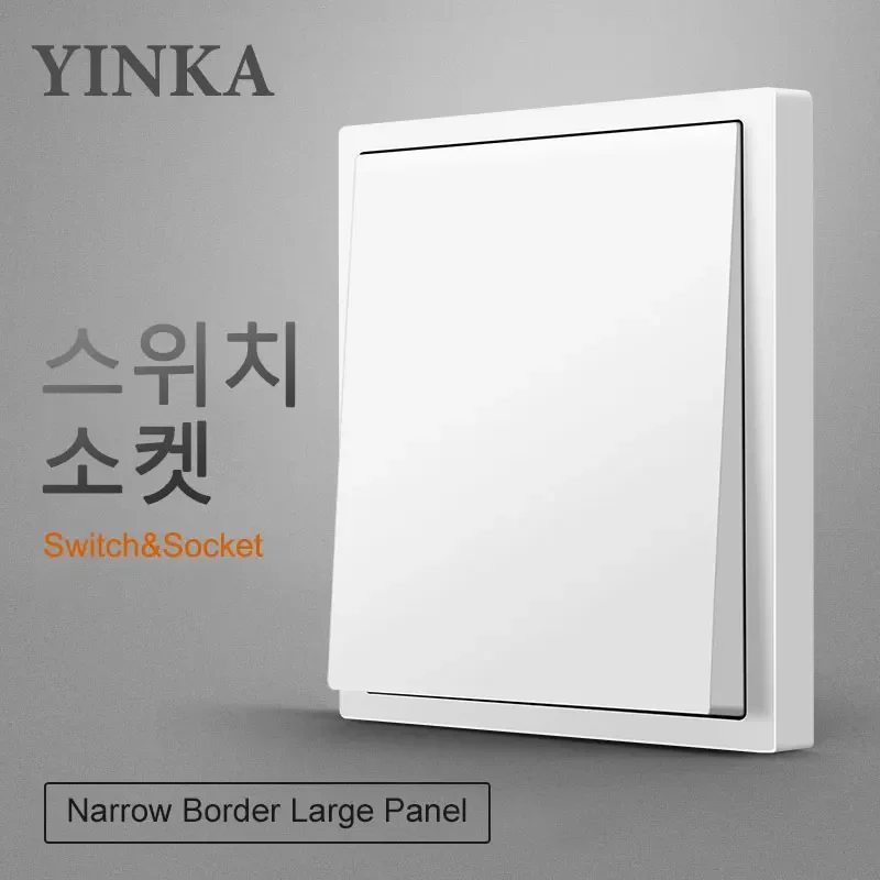 YINKA Plastic Panel Korean Standard Switch Frame Wall Switch Wall Socket TV Satellite 220V 1234GANG DIY Plastic Frame Part White