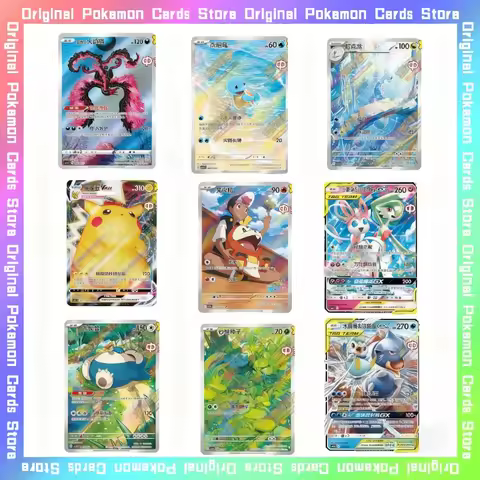 100%Original Pokemon Fuecoco Squirtle Pikachu Trading Anime Printed Acrylic Card PTCG Simplified Chinese Collectible Cards Gifts