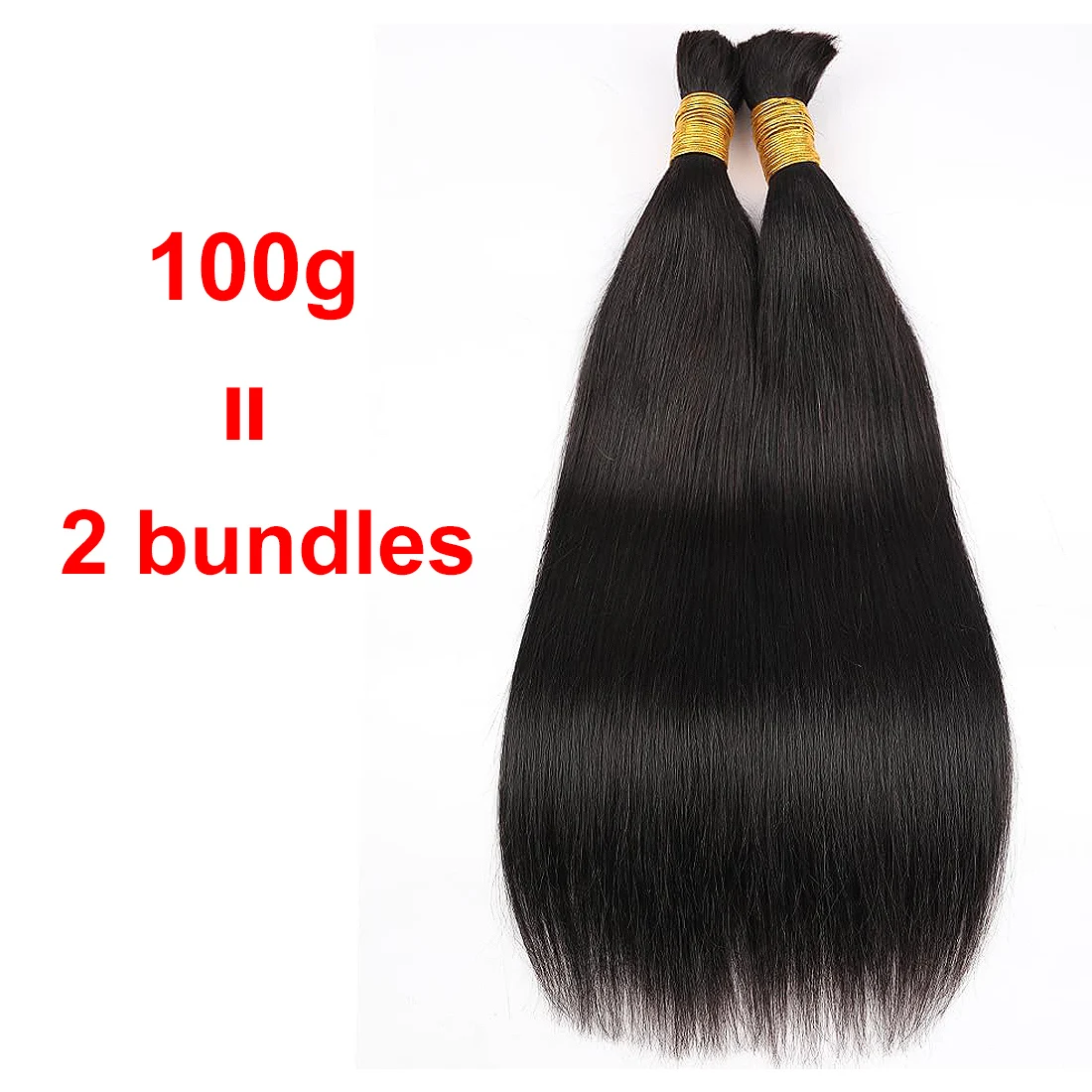 Warna alami rambut manusia lurus massal untuk mengepang tanpa kain bundel 100g rambut manusia jumlah besar 100% rambut manusia Remy Brasil Virgin