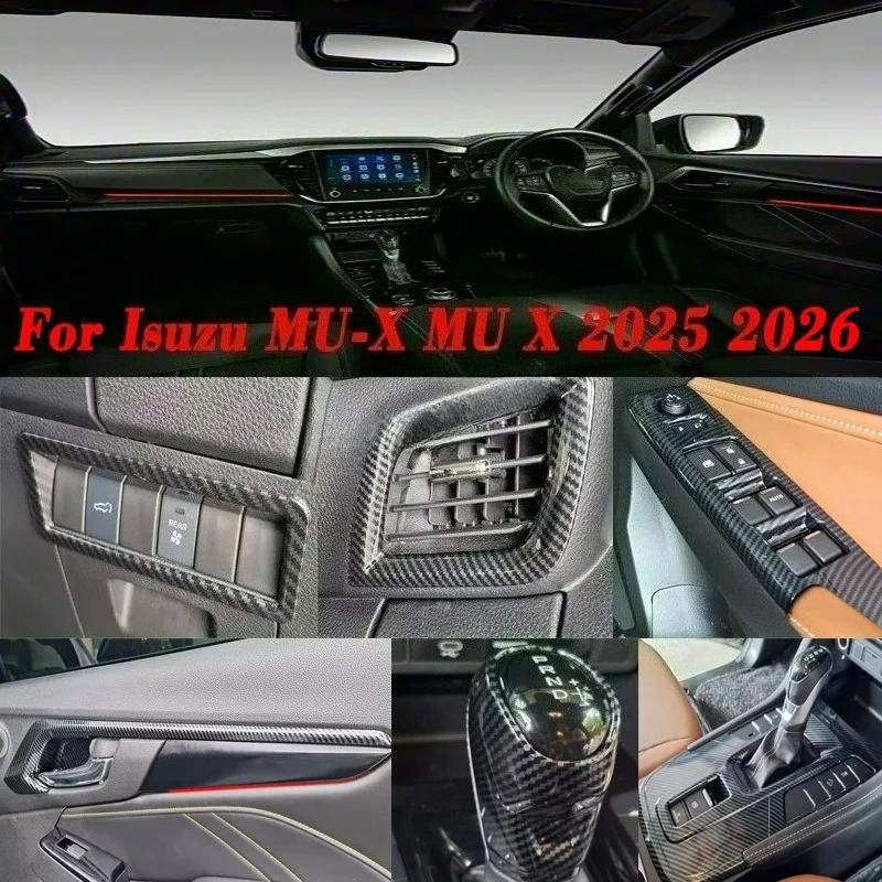 

RHD For Isuzu MU-X MU X 2025 2026 Window Lift Steering Wheel Gear Shift Panel Water Cup Navigation Instrument cover Sticker