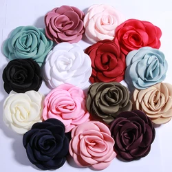 10PCS 9.5cm Fashion Decorative Burned Edge Fabric Flower for Wedding Embellishment Artificial Rose Flowers for Home Garden