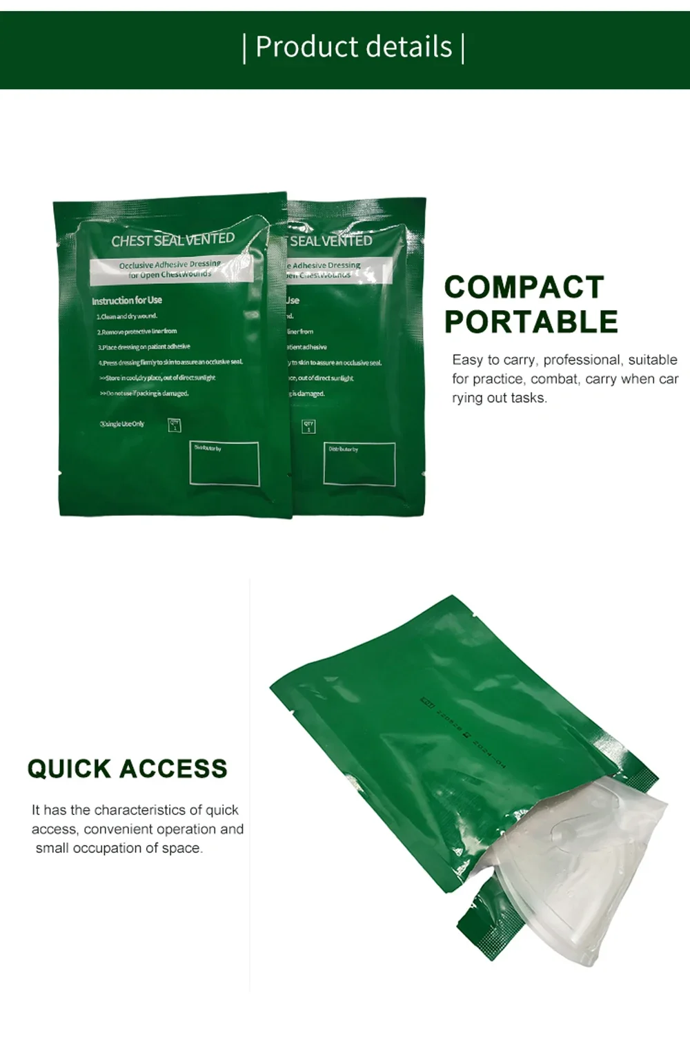 1pc North American Rescue Hyfin Chest Seal Medical Chest Seal Vented Outdoor Emergency First Aid Freeshipping image 3