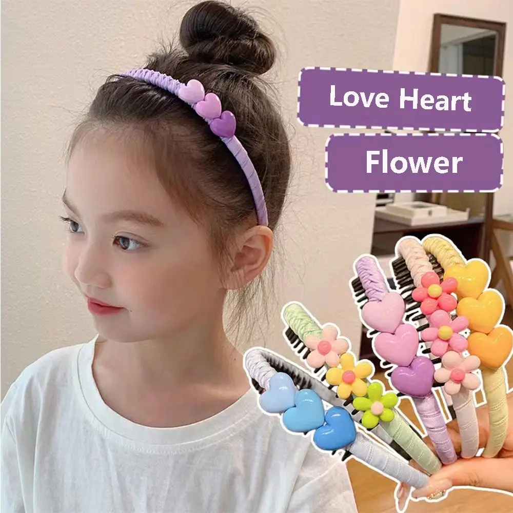 Hair Accessories Love Hear Children Teethed Hair Hoop Korean Flower Hair Band Hair Wear Girls