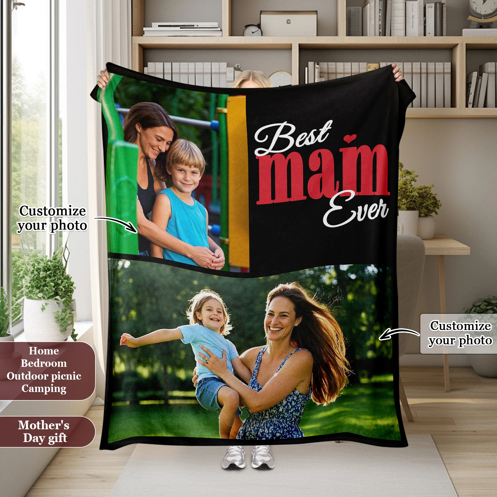 

Customized Blanket Framing Mother's Love Imprints Framing Happy Moments with Mother Mother's Day Gift Sofa Bedroom Available