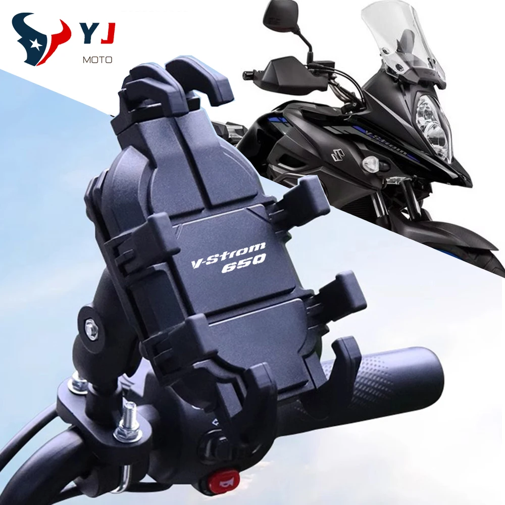 

Handlebar Mobile Phone Holder W/ Shock Absorber GPS Stand Bracket For SUZUKI V-Strom Vstrom 650/XT DL650 V-Strom650 Accessories
