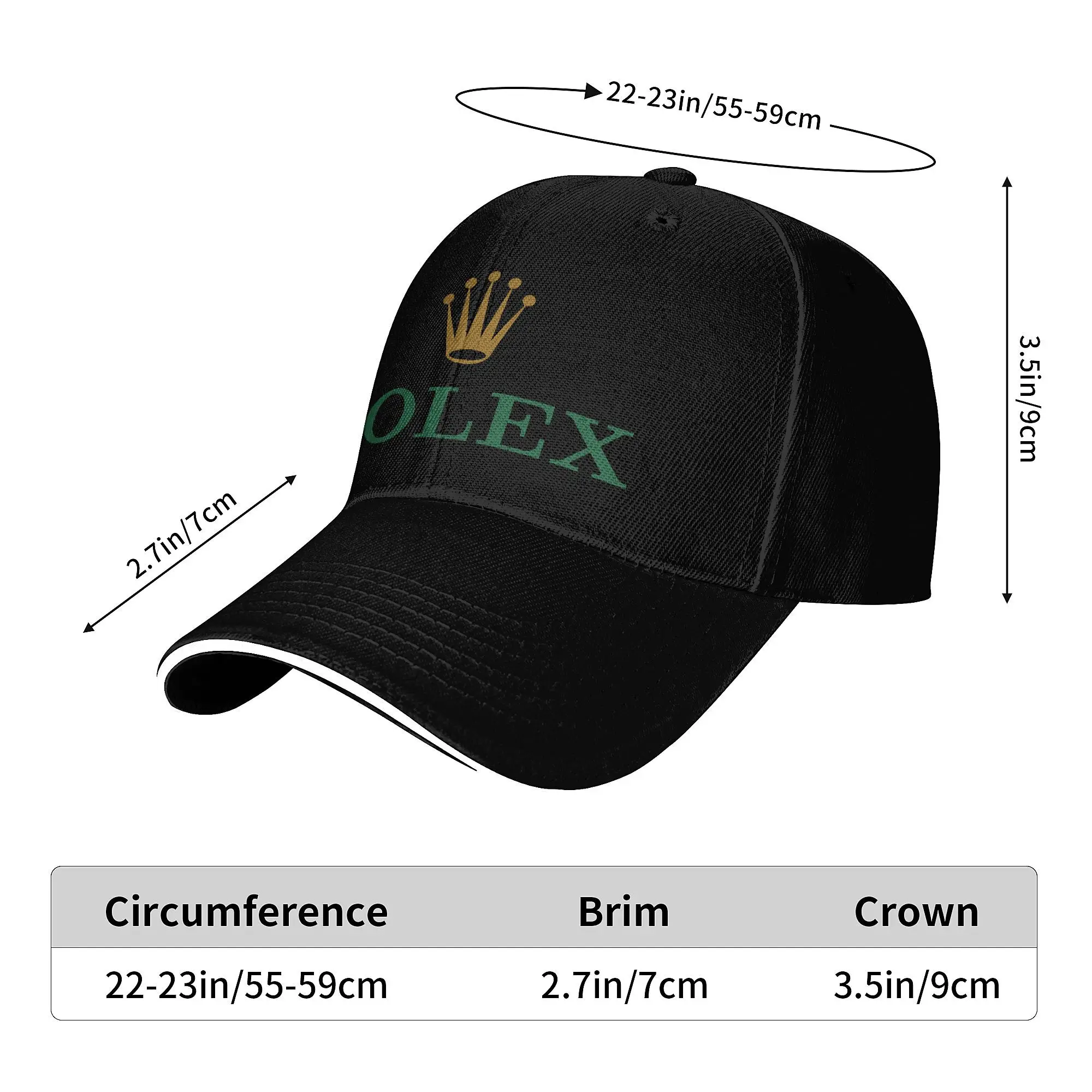 Unisex R-ROLEX Hat Stylish Baseball Cap Sun Hat Daily Headewear Adjustable Fit