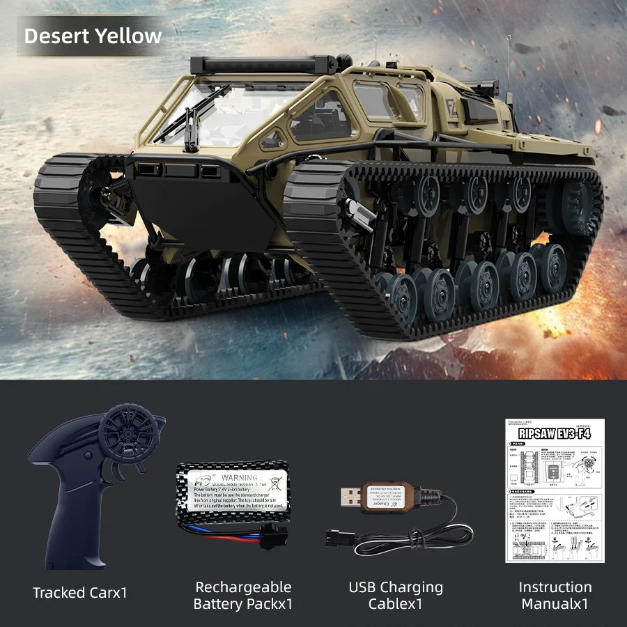 C8812 Rc Tank Full Scale Tracked Off-Road Drift Vehicle Simulation Model Led Light Rc Car 2.4g Remote Control Crawler Boy Toy