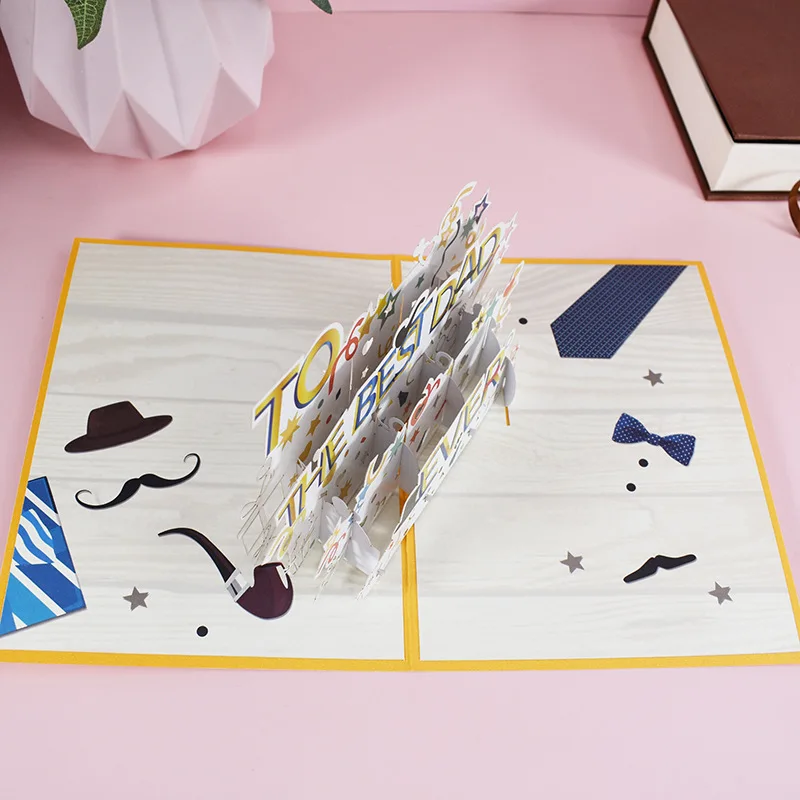 Imagen 4: Tarjetas de felicitación emergentes 3D para el día del padre con sobre