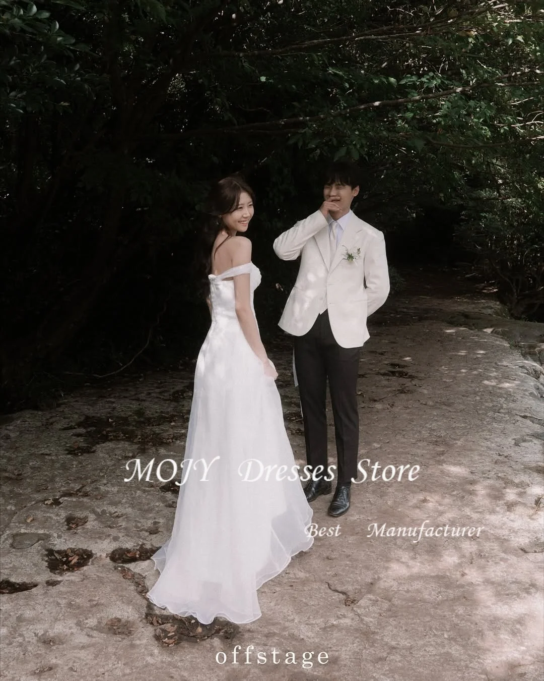 OLOEY 우아한 웨딩드레스 한국 맞춤형 코르셋/지퍼 백 오간자 웨딩드레스 리셉션 드레스 신부 드레스 웨딩드레스