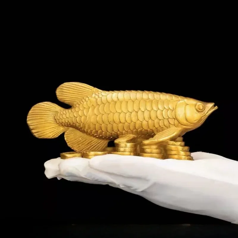 Gold Animals Fish Statues Figurines Lucky Ornaments Home Decoration Chinese Feng Shui Buddha Statue Sculpture Resin Crafts Gifts