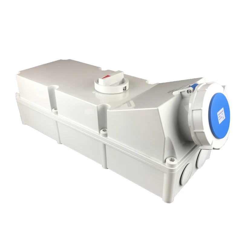 IP67 3p three pins 200~250V 125 Ampere industrial interlock socket with 2P+E connection HY5372