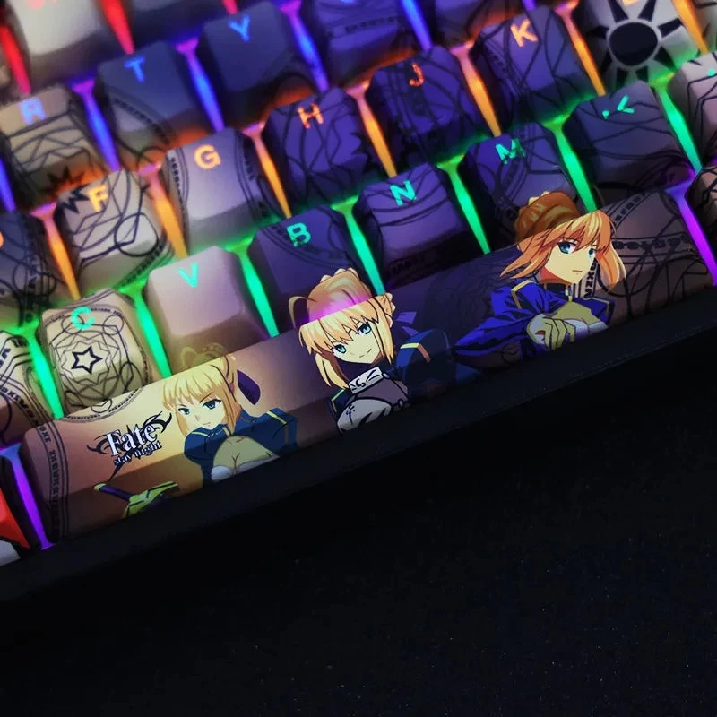 108 Keys  PBT Keycaps OEM Profile For Mechanical keyboard Mx Switch Tower of Fantasy Gamer Cartoon Anime backlit Keycap DIY