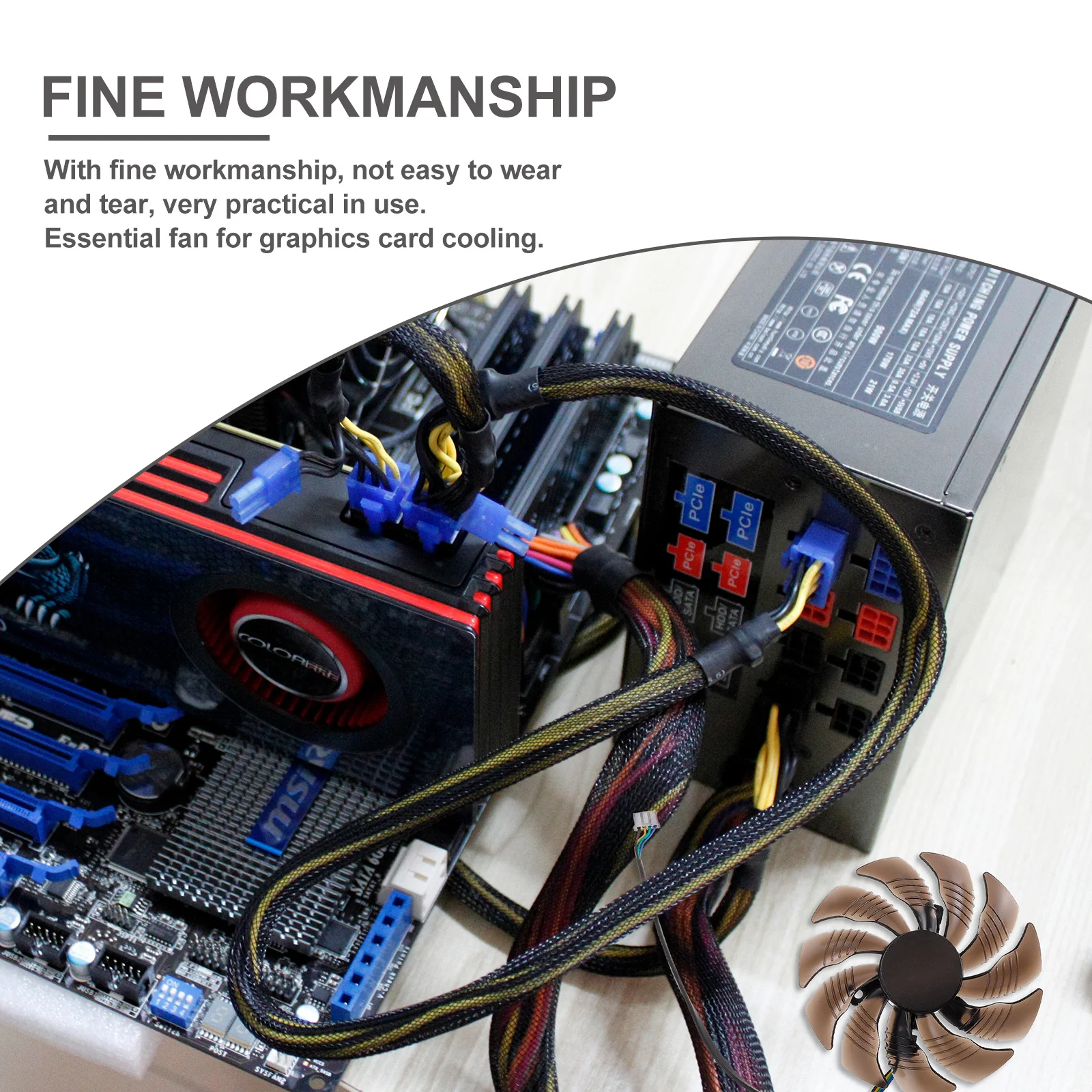 

Охлаждающий вентилятор для видеокарты, 1 шт., пластиковый, высокопроизводительный, с двойным шарикоподшипником, бесшумный, для замены