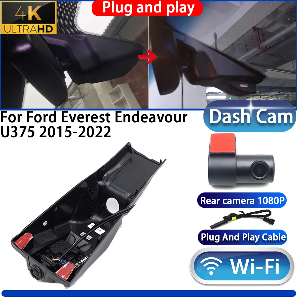 

HighCity For Ford Everest Endeavour U375 2015-2022 Dash Cam Camera DVR 4K UHD Night Vision Wifi Plug And Play Video Recorder