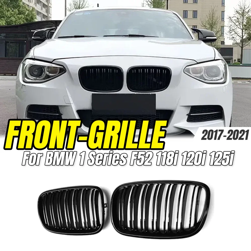 

For BMW 1 Series F52 2017-2021 118i 120i 125i Front Kidney Grille Replacement,Gloss Black/Silver Grilles for Sedan Hatchback