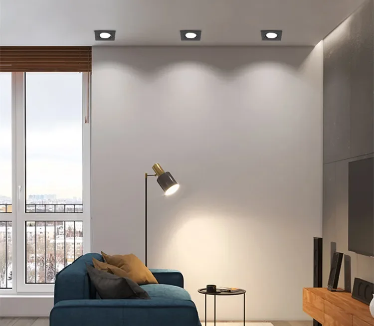 Spot lumineux LED encastrable avec technologie COB, éclairage d'intérieur, luminaire décoratif de plafond, idéal pour une chambre d'hôtel, 7/12/15/30W, AC 220V