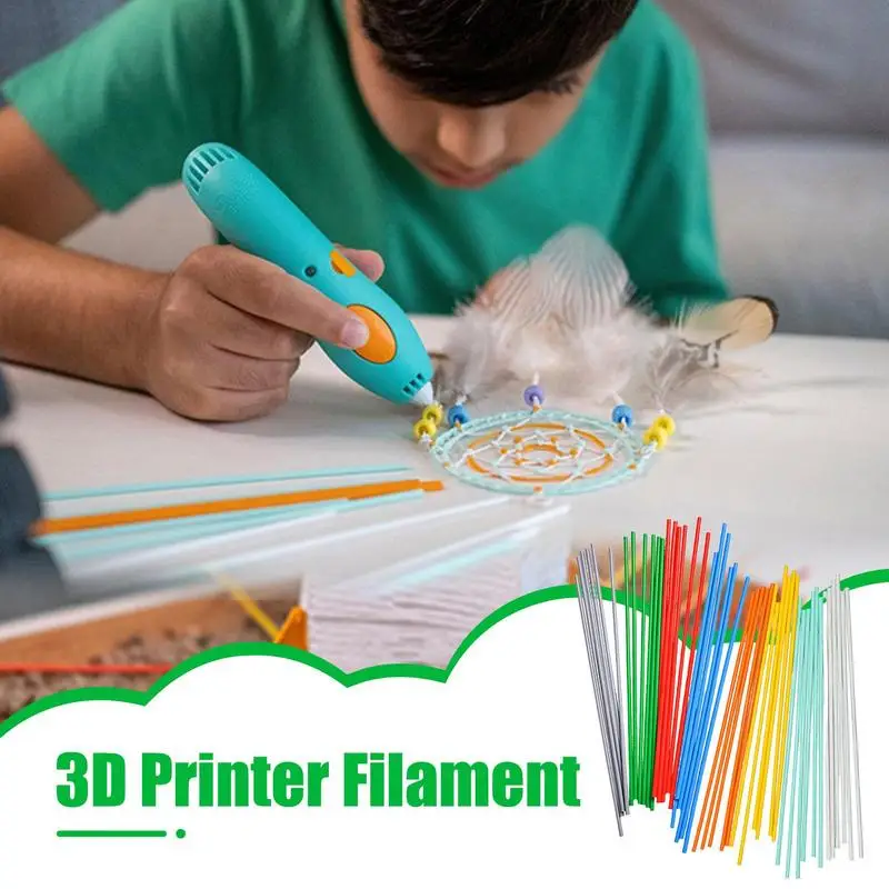 3D Pen Refill 300 Pieces Printer Pen Filament 3D Pen Supplies 10-Color Pen Refill Sticks For School Studio Home Use