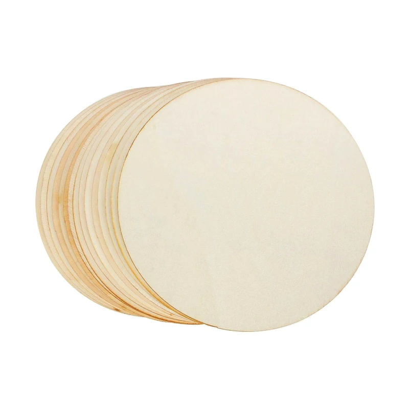 

50pcs 8cm Unfinished Wood Circle Round Disc Blank Natural Wooden Cutout Ornaments for Decoration DIY Craft Art Supplies