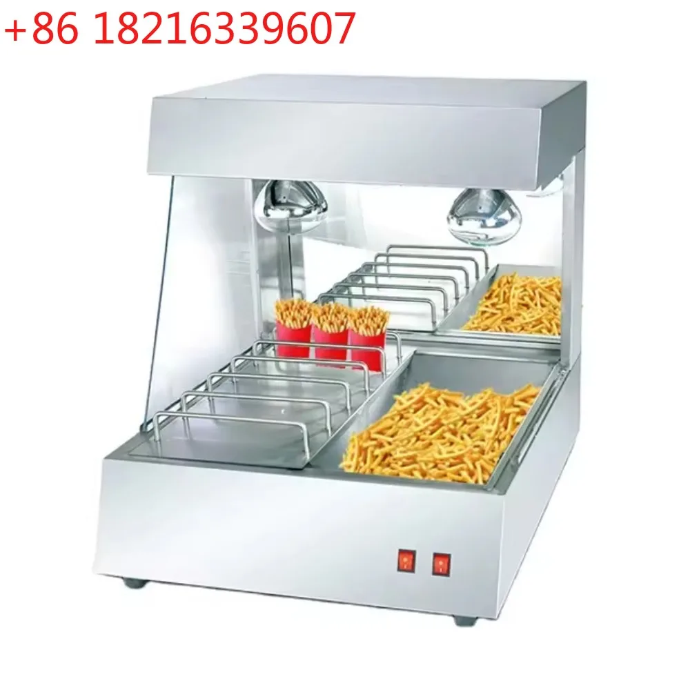 YAO Stainless Steel Countertop Chip Heater  Commercial LED Fried Food Warmer, French Fries/Nachos, Fast Heat, Easy Clean, Restau