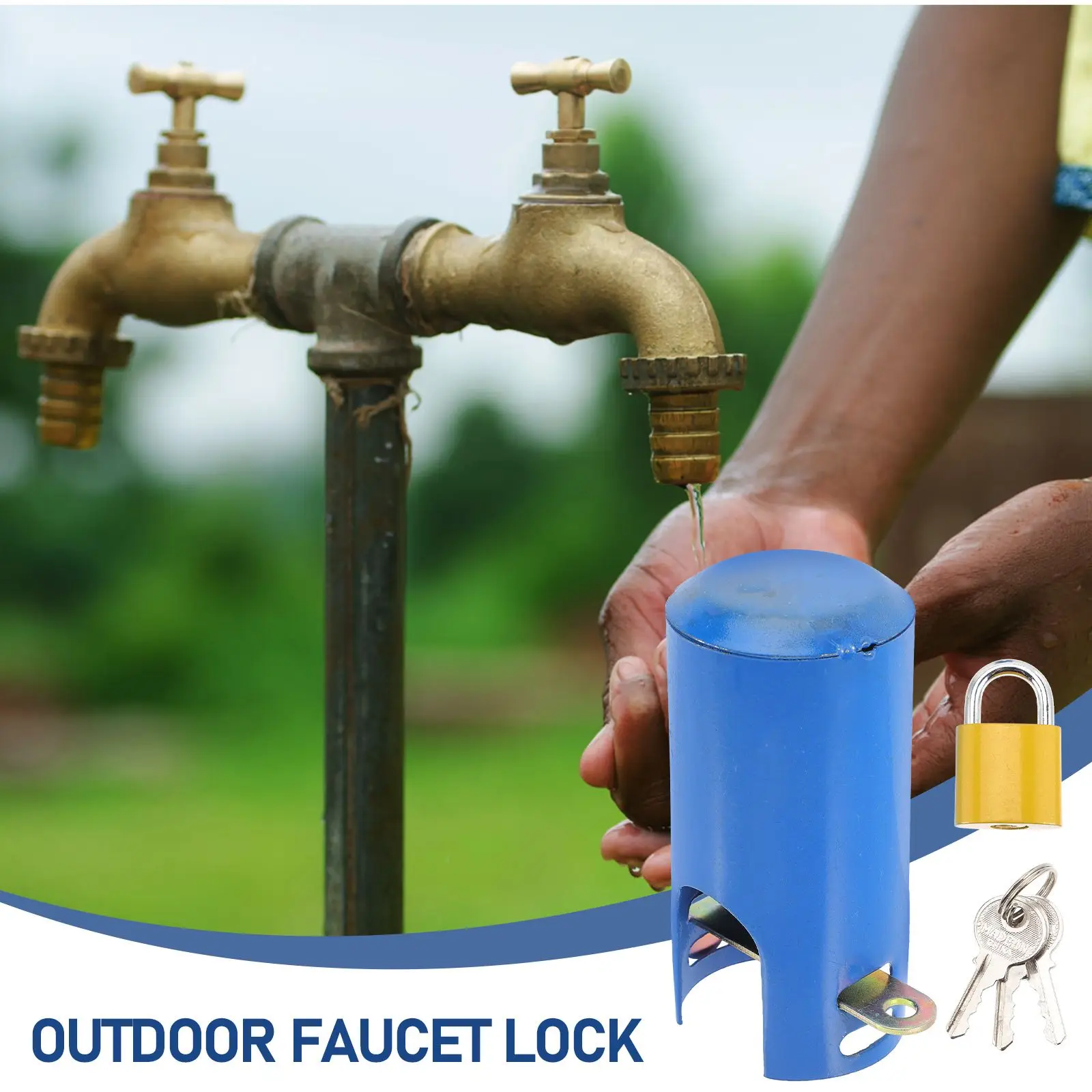 Faucet Anti Theft Water Spigot Lock Hose Bib Lock Outdoor Kitchen Garden Faucet Protection Cover Durable Sun Resistant Easy