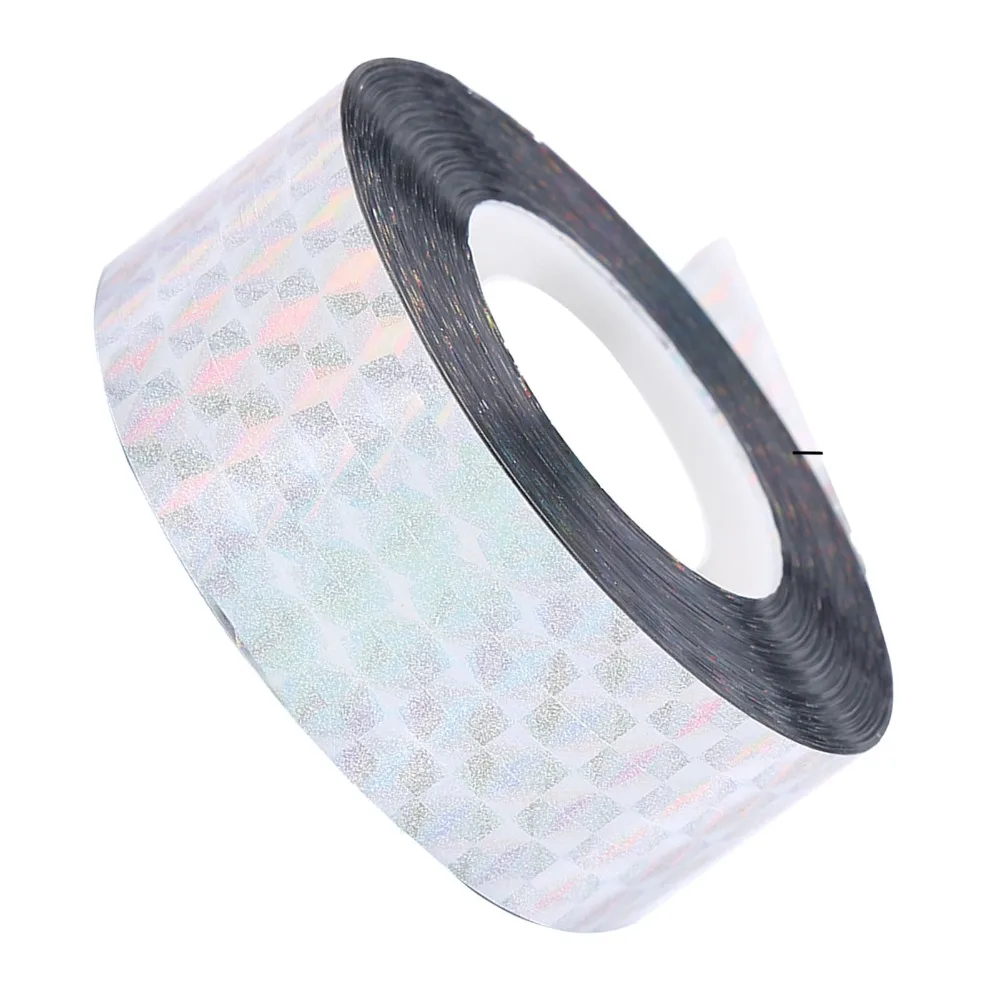 2PCS Durable PET Bird Deterrent Tape Holographic Silver Bird Scare Tape Visual Flash Audible Flash Garden Tool