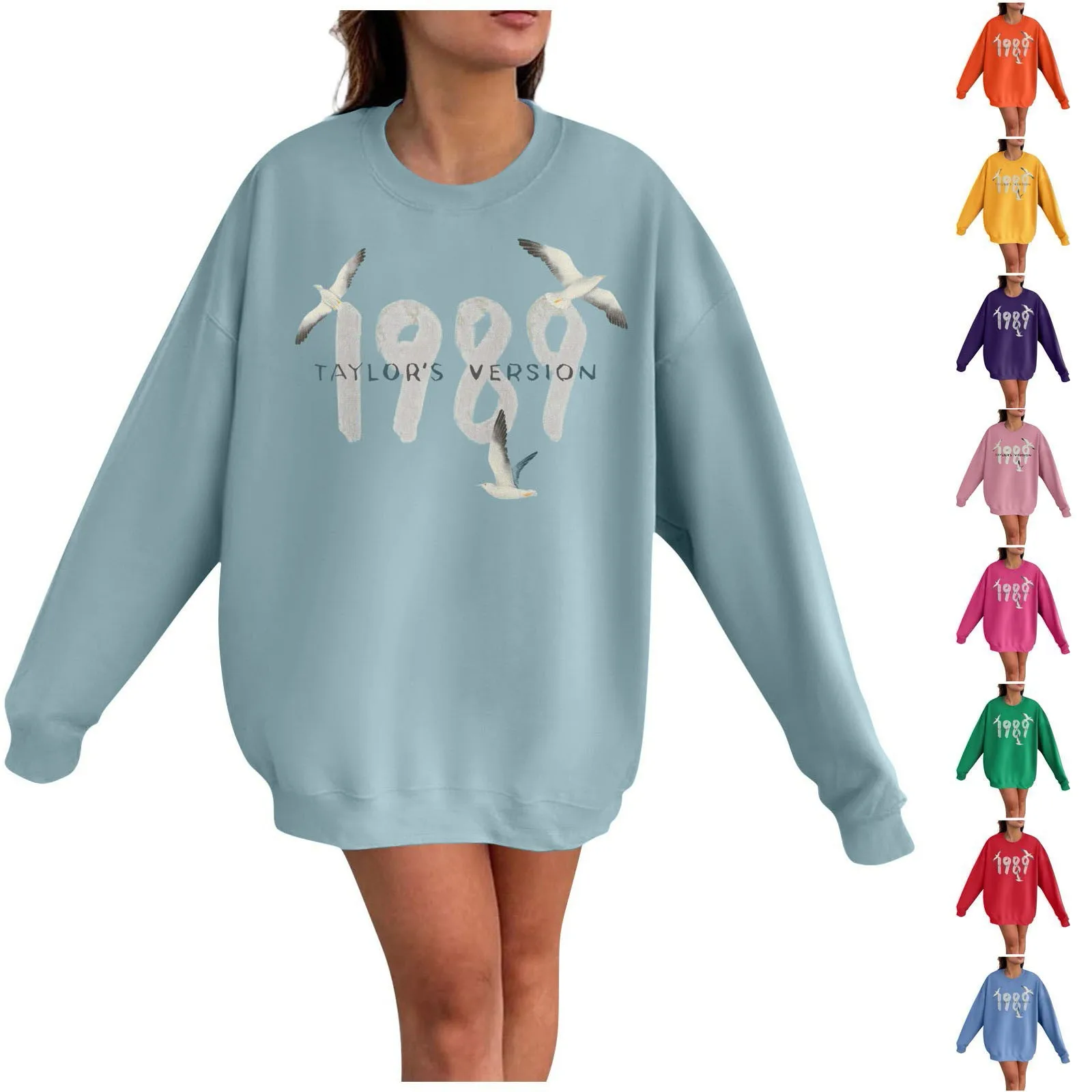 y2k Retro Numbers Prints Women's Pullover, Long Sleeve Casual Daily Wear 2024 Women Pullover Large Size sudaderas de mujer