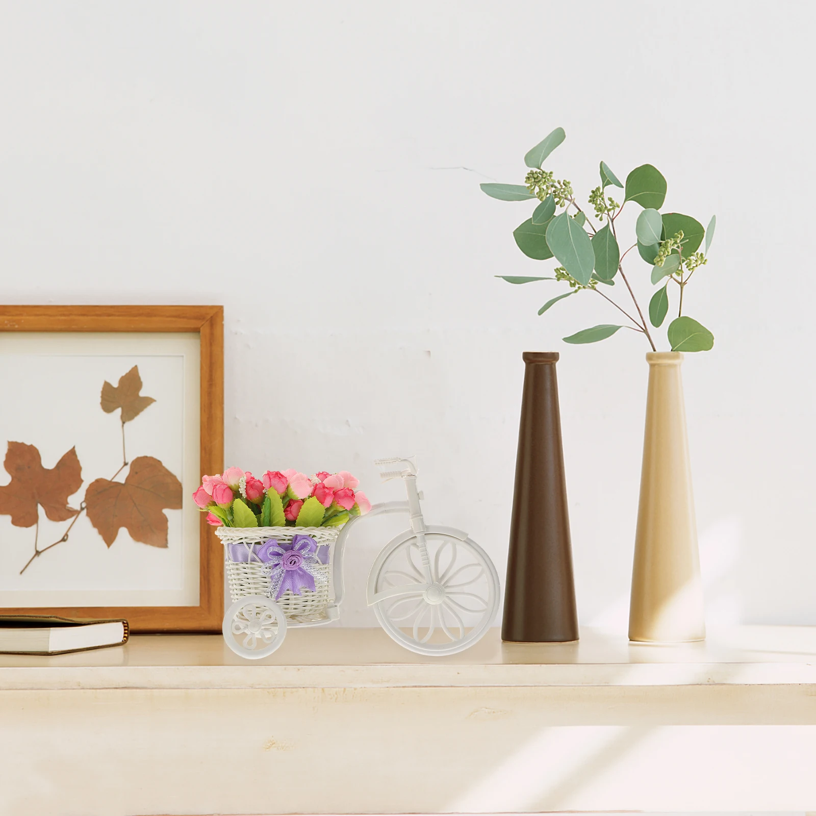 

Bicycle Shaped Flower Rack Plant Stand Desk Decoration Artificial Flowers Pot Display Shelf Home Decor Ornament