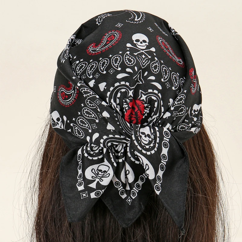 

54*54cm Small Size Square Scarf Muslim Paisley Floral Printed Satin Bandana Women Foulard Neckerchief Fashion Hip Hop Hair Wraps