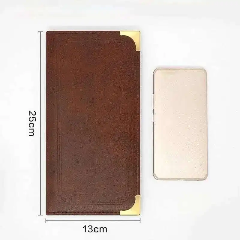 1PCS PU Leather Server Book Organizer Restaurant Guest Check Presenters Card Holder Menu Bill Receipt Holder Folder Sign Holder image 5