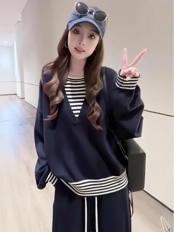 

Faionable Loose Women's Long Sve Knitted Sweater Autumn Top Trendy Lazy Sle round Ne Casual Comfortable Spring Autum...